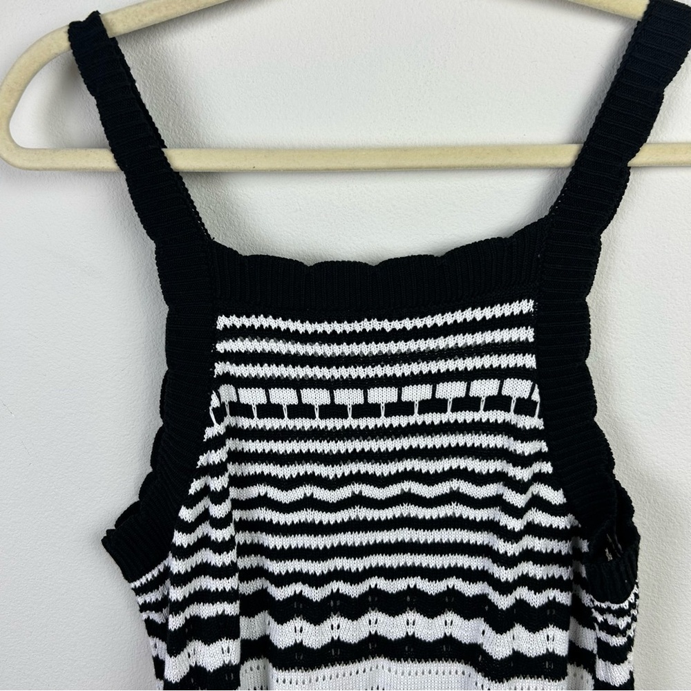 Joie Crochet Midi Dress sleeveless open knit black and white size: XL - Picture 12 of 12